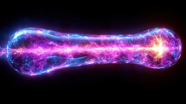Glowing energy plasma, cosmic background, science fiction photo