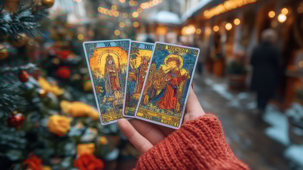 Tarot cards Christmas market reading photo