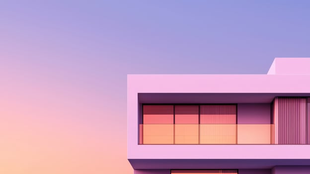 Modern purple-toned house design contemporary architecture urban environment aesthetic viewpoint photo