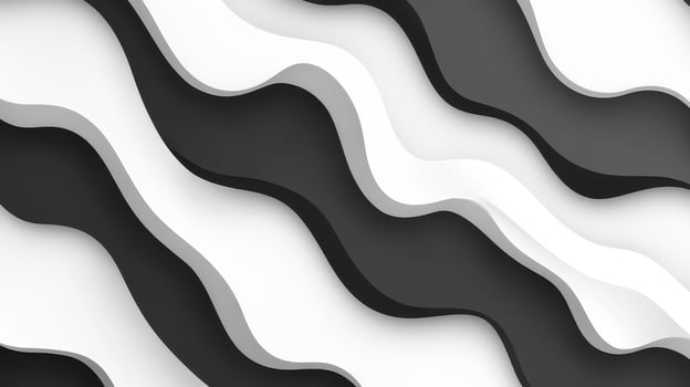 Abstract black white wavy lines background design photo
