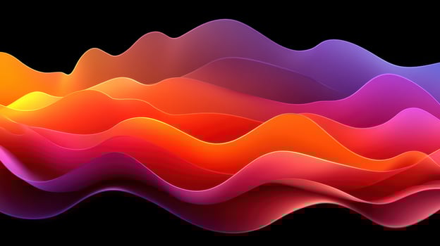 Abstract colorful waves flowing, dark background, digital art, website banner photo