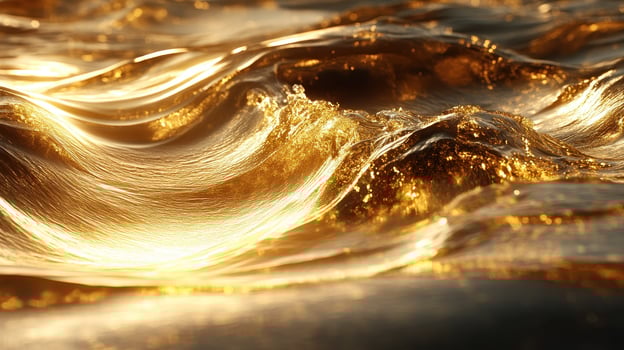 Golden sunset waves ocean surface texture background photo