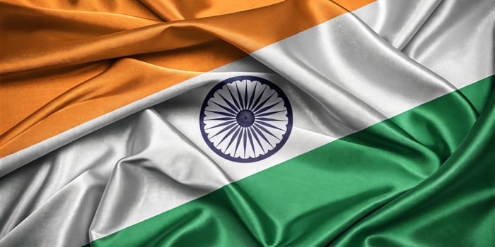 Rippled Indian National Flag Depicting Patriotism and National Celebrations photo