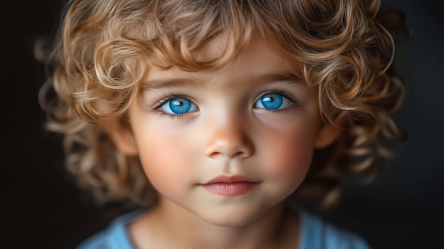 A young child with blue eyes photo