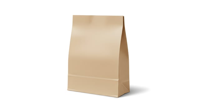 Brown Kraft Paper Bag Mockup for Packaging Design Presentation photo