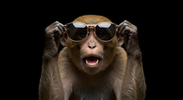 A Cool Monkey Wearing Sunglasses A Hilarious Portrait of a Primate photo