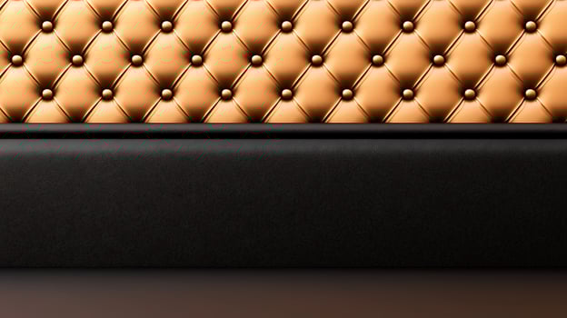 Elegant tufted leather wall with golden accents in a modern lounge setting photo