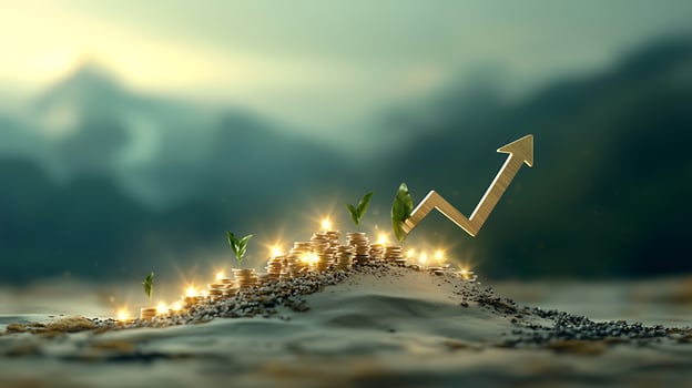 Growth and Prosperity A Symbolic Representation of Nature and Financial Success in a Serene Landscape photo