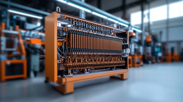 Industrial machinery showcasing advanced technology in a modern manufacturing facility photo
