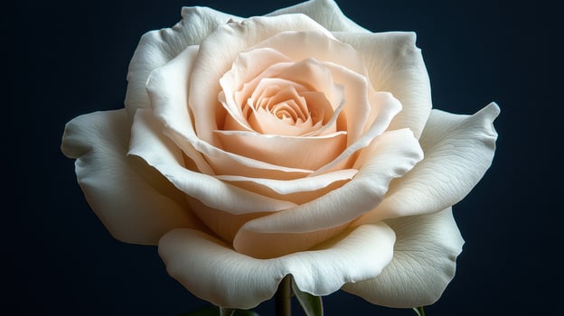 Peach rose, close-up, dark background, studio shot, floral design photo
