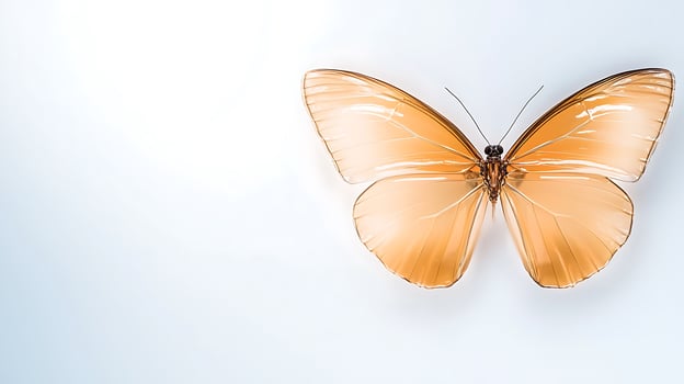 Orange butterfly resting on a soft background, showcasing delicate wings in natural beauty photo