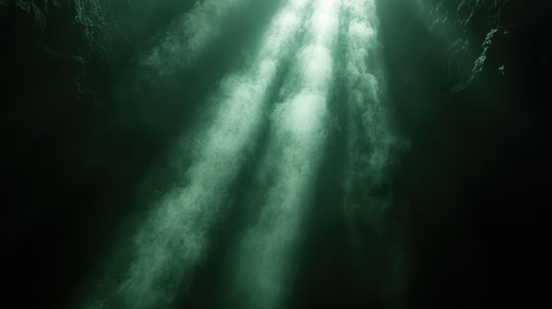 A light beam coming out of a cave photo