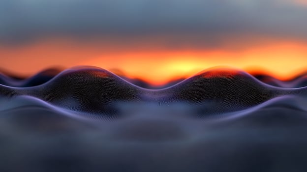 Serene sunset over gentle waves, capturing the tranquil beauty of nature's horizon photo