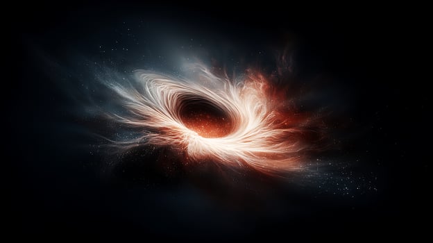 Stunning cosmic black hole surrounded by swirling gas and stars in deep space, evoking wonder photo