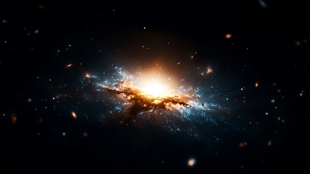 Stunning cosmic explosion in deep space, showcasing vibrant colors and swirling galaxies photo