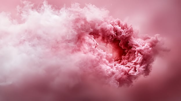 Swirling pink clouds creating a surreal atmosphere with a hint of mystery in the background photo