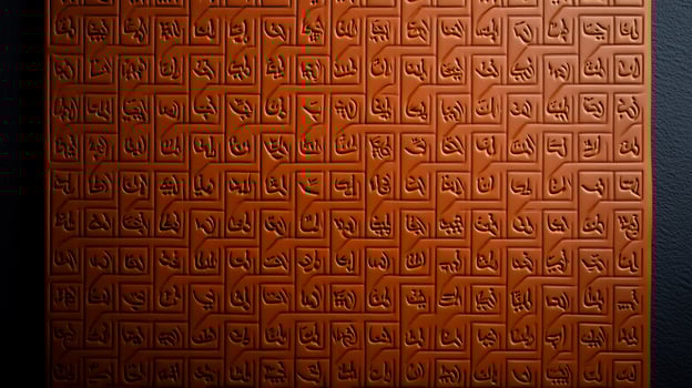 Textured wall panel with intricate patterns, showcasing craftsmanship and design in a modern setting photo