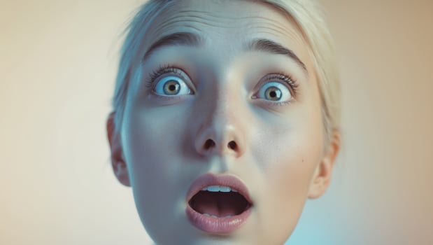 A woman with a shocked expression photo