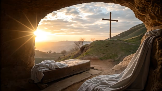 Empty Tomb Sunrise Resurrection Jesus Christ photo