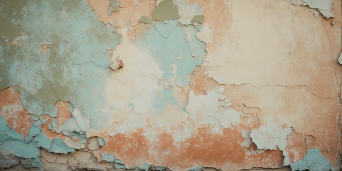 Grunge vintage texture with aged distressed wall and retro color palette photo