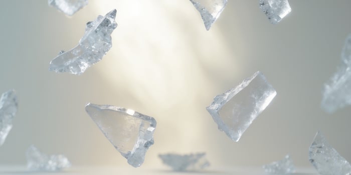 Ice Pieces Reflecting Light in Soft Diffused Glow. photo