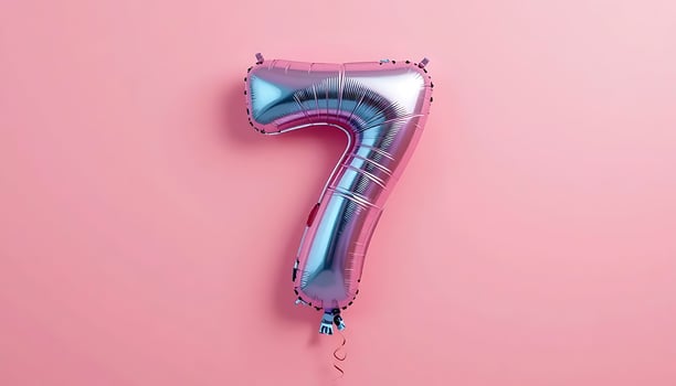 Festive Pink Seven Balloon Birthday Party Decor, Cute Fun Celebration Element, Ideal for photo