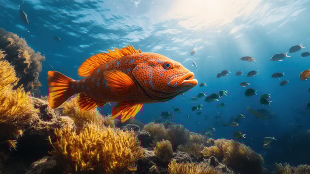 Underwater Scene with Fish and Coral photo
