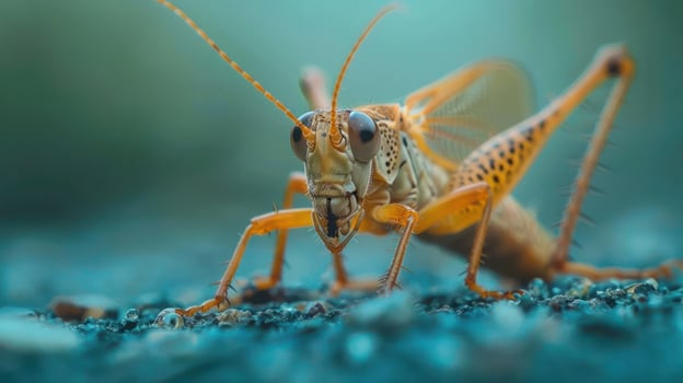 a close-up shot of a grasshopper photo