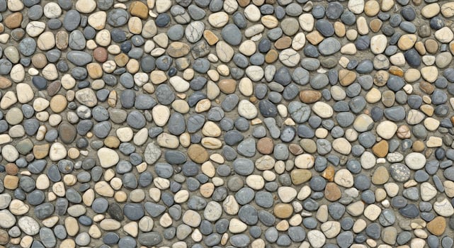 A stone wall with many different types of stones photo