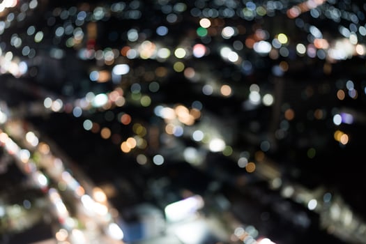 Defocused lights of cityscape bokeh. photo
