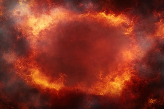 Fiery explosion with intense heat, dramatic and volatile, set against a dark cosmic backdrop photo