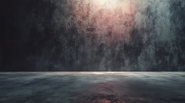 Textured background featuring an aged wall with a subtle light accent, creating a dark and mysterious atmosphere and a smooth flooring texture. photo