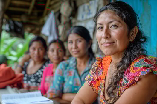 Indigenous Women Gathering in Rural Community Setting photo
