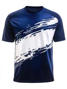 Stylish navy blue sports t shirt with dynamic design.. photo