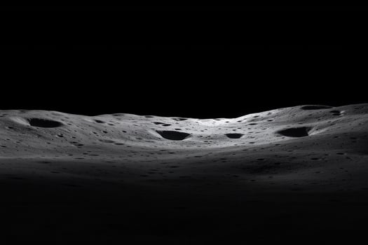 Lunar Surface Landscape, Shadows Highlight Cratered Terrain on a Celestial Body, Serene Space Scene photo