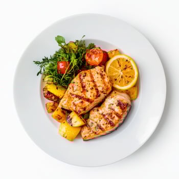 Grilled Salmon with Roasted Vegetables photo