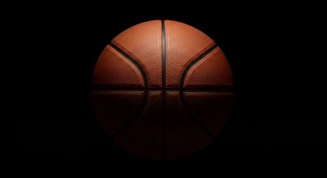Dramatic Low-Key Studio Shot of a Basketball, Isolated on Black Background photo