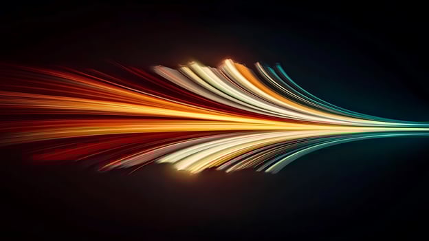 Vibrant abstract light trails flowing dynamically across a dark background, creating a sense of motion photo