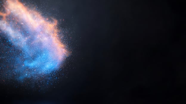 Vibrant cosmic explosion of color and light against a dark background, suggesting otherworldly phenomena photo