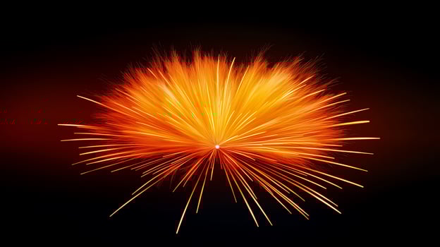 Vibrant explosion of orange and yellow sparks against a dark background, creating dynamic energy photo