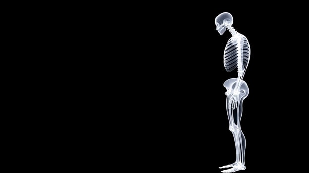 Glowing Skeletal Figure in Digital Render photo