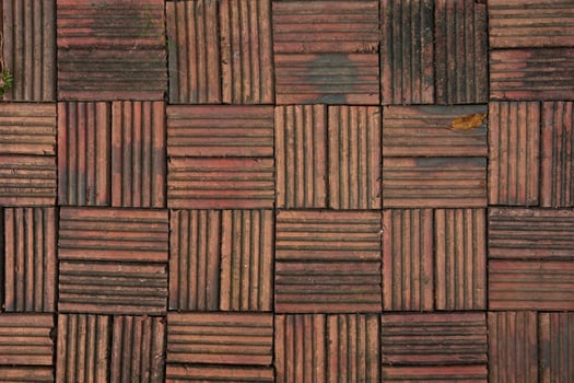 Red brick floor texture background, walkway with paver patterns photo