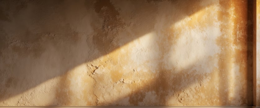 Dramatic light reveals the rough texture of Venetian plaster in a vibrant setting photo