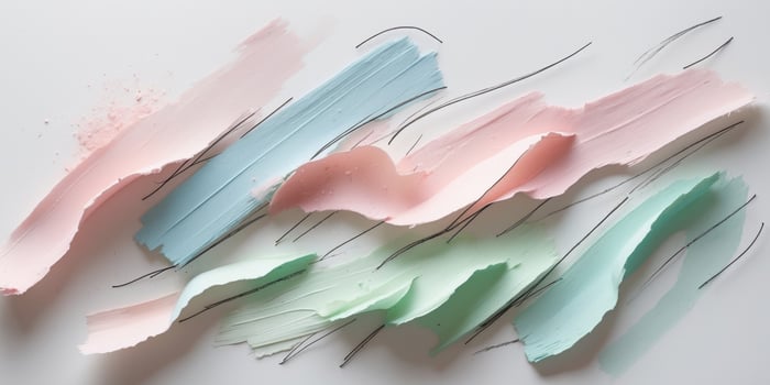 Abstract arrangement of unfinished pencil strokes showcasing soft colors blending together in a creative composition photo