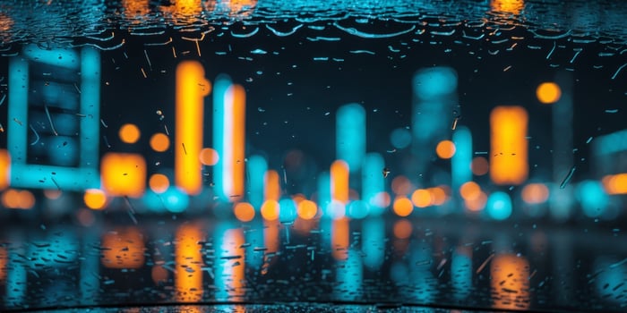 Urban Reflection on Car Windshield at Night photo