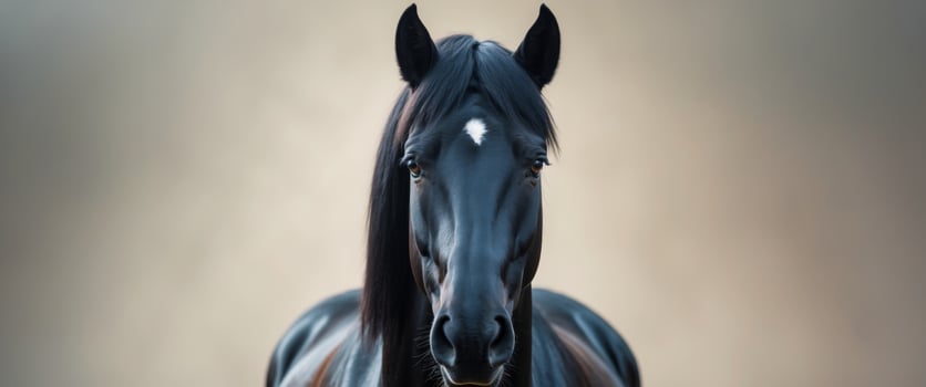 Intense Gaze of a Horse - Ideal for Animal Lovers and Equestrian Enthusiasts. photo