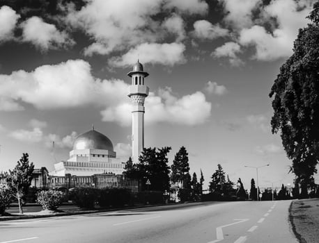 Black and White Mosque, Paola, Malta empty road photo