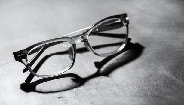 Timeless Elegance Pair of Old Eyeglasses in Monochrome photo