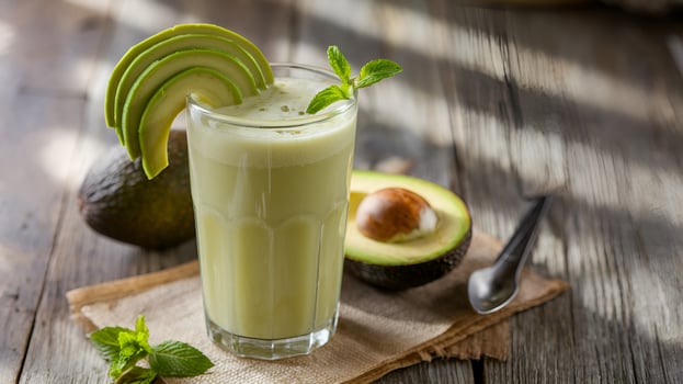 Delicious Avocado Smoothie with Fresh Mint photo