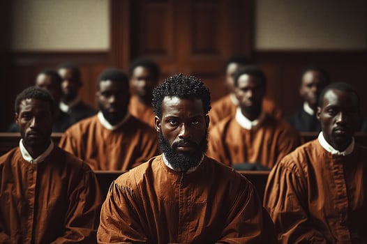 Historical Court Scene Depicting Justice and Equality in the Legal System photo